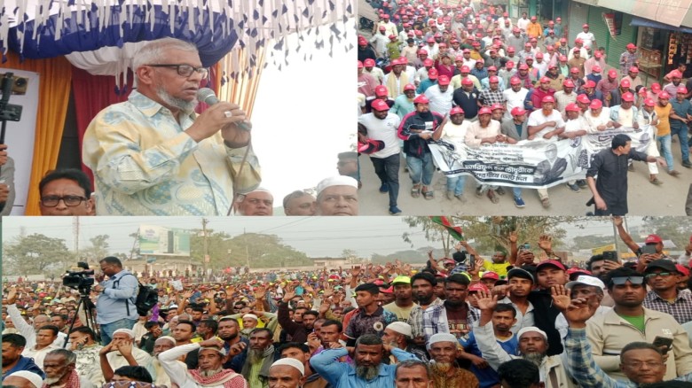 কোম্পানীগঞ্জে আরিফুলের জনসভায় শ্রমিক দলের নজিরবিহীন শোডাউন